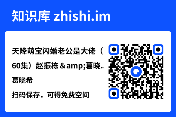 天降萌宝闪婚老公是大佬(60集)赵振栋&葛晓希"网盘下载"